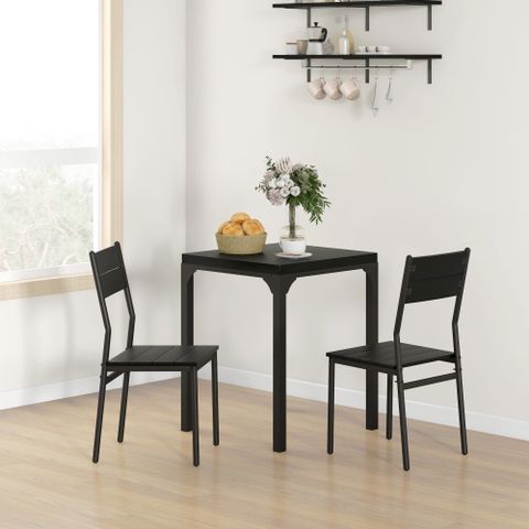 17 Stories Space-Saving Black Mdf Dining Table Set, Modern Minimalist ... regarding Less is more: how modern dining tables transform small kitchen spaces